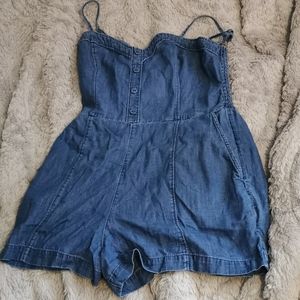 A&F Petite Denim Blue Romper